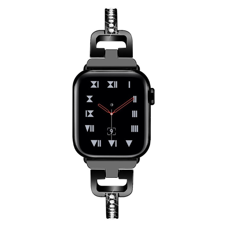  Apple Watch Series 5 44mm / Apple Watch 44mm Metal og Rhinsten Rem - Sort#serie_2