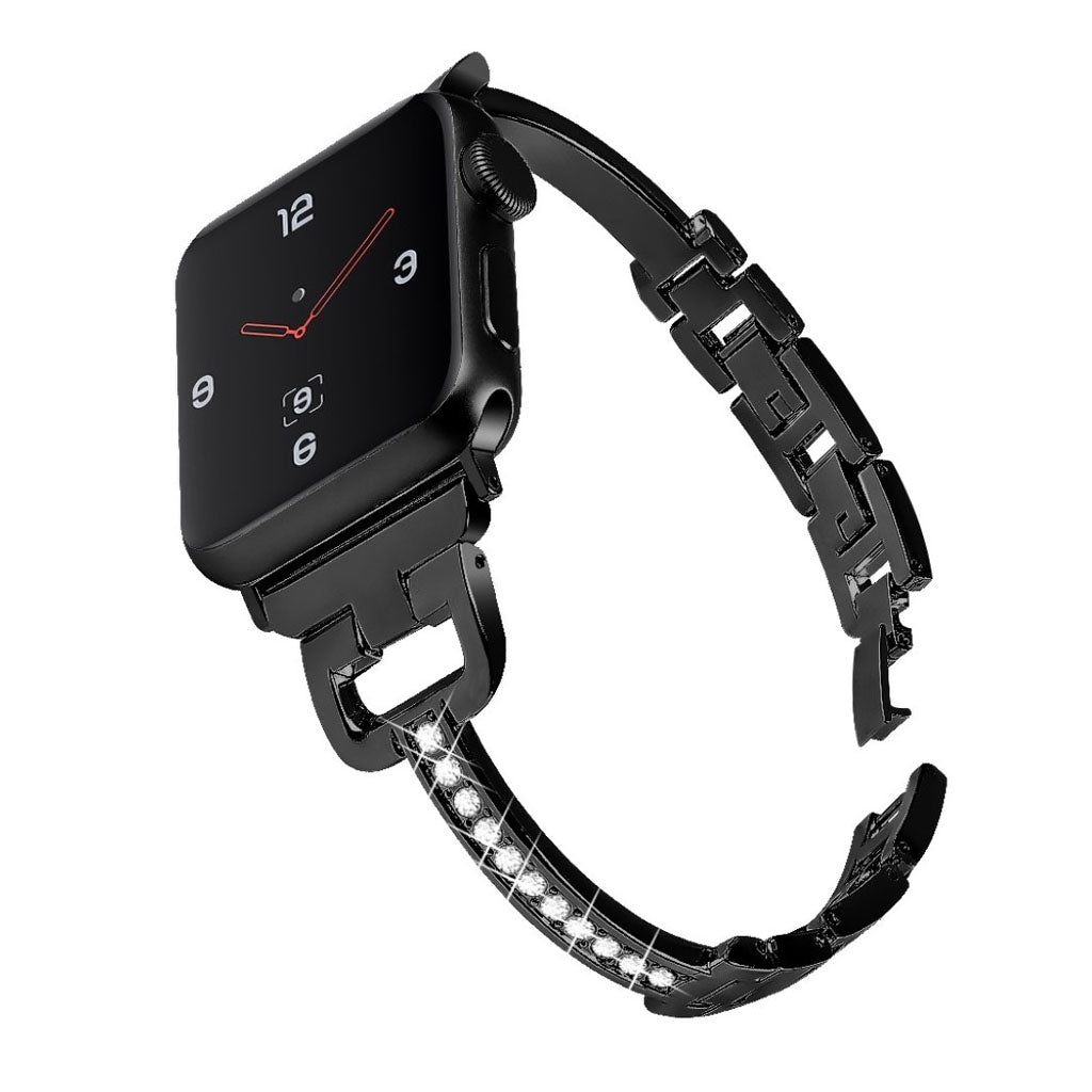  Apple Watch Series 5 44mm / Apple Watch 44mm Metal og Rhinsten Rem - Sort#serie_2