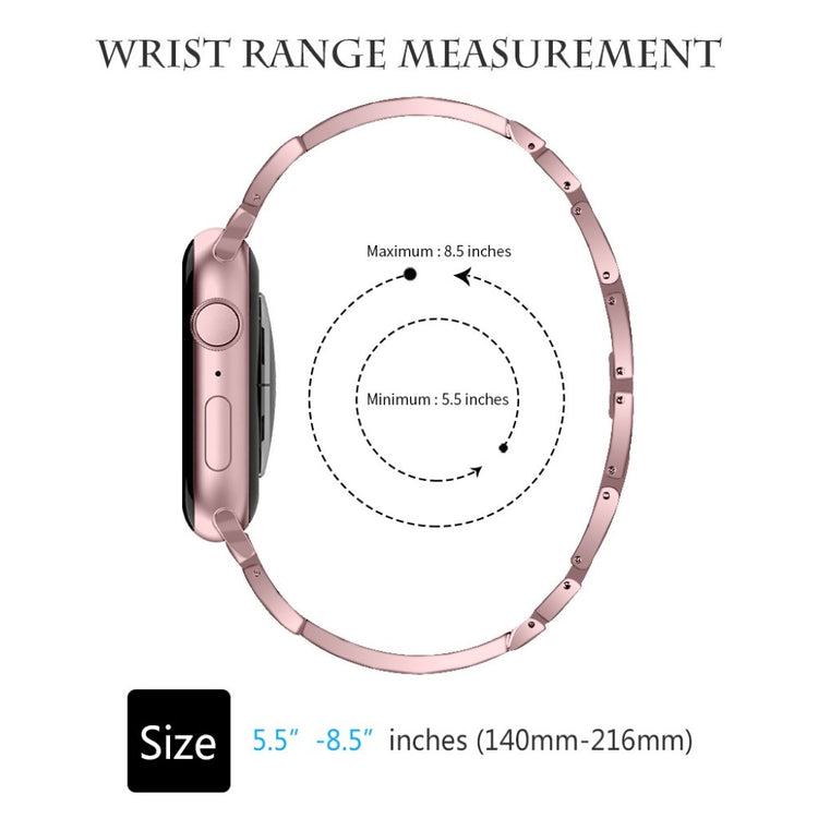  Apple Watch Series 5 44mm / Apple Watch 44mm Metal og Rhinsten Rem - Pink#serie_4