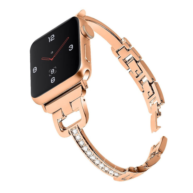  Apple Watch Series 5 44mm / Apple Watch 44mm Metal og Rhinsten Rem - Pink#serie_5