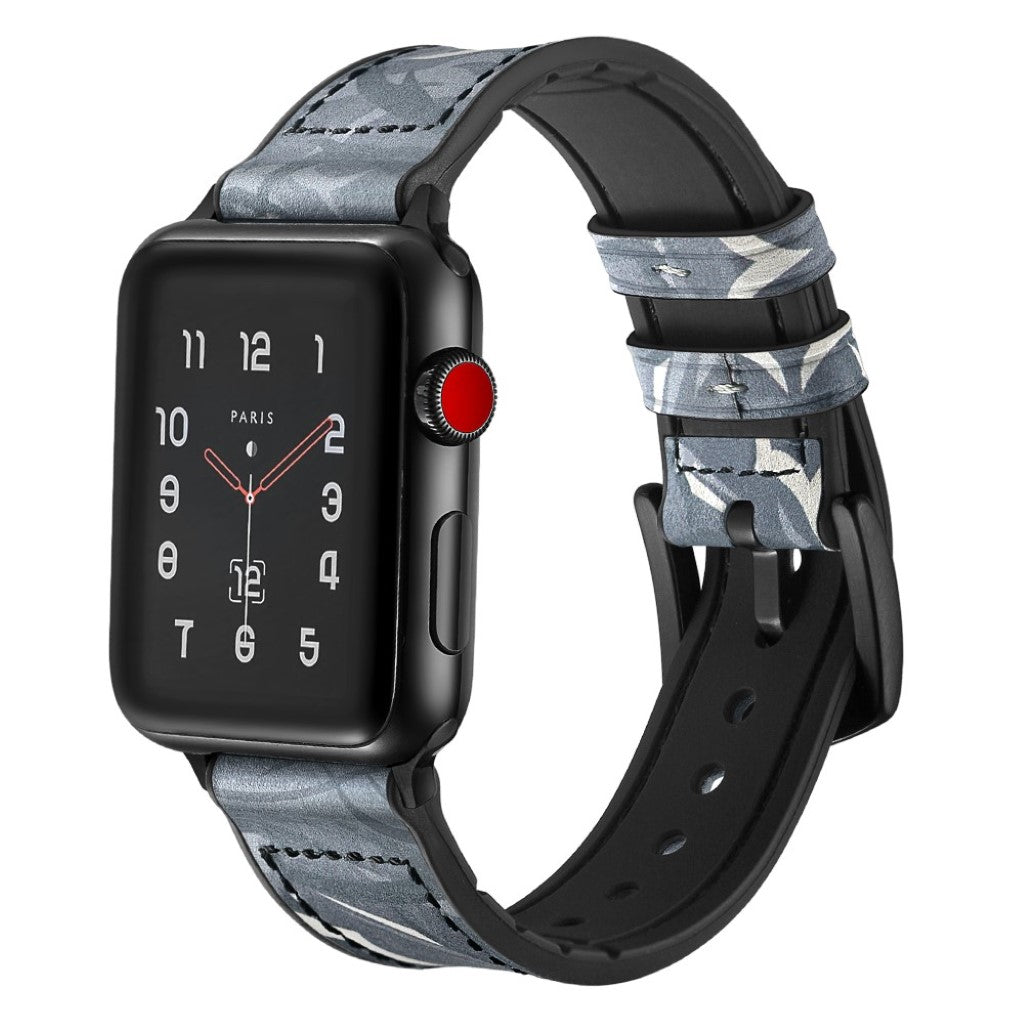  Apple Watch Series 5 44mm / Apple Watch 44mm Ægte læder Rem - Blå#serie_1