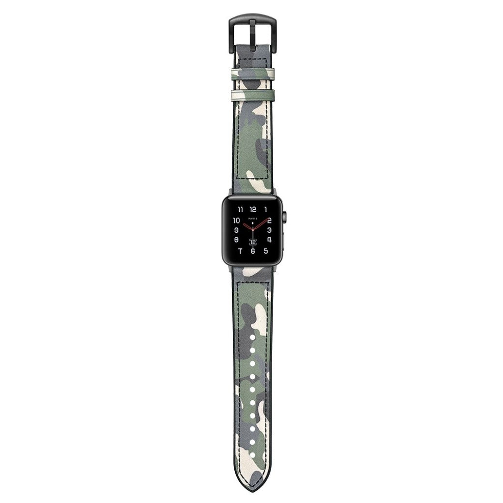  Apple Watch Series 5 44mm / Apple Watch 44mm Ægte læder Rem - Grøn#serie_4