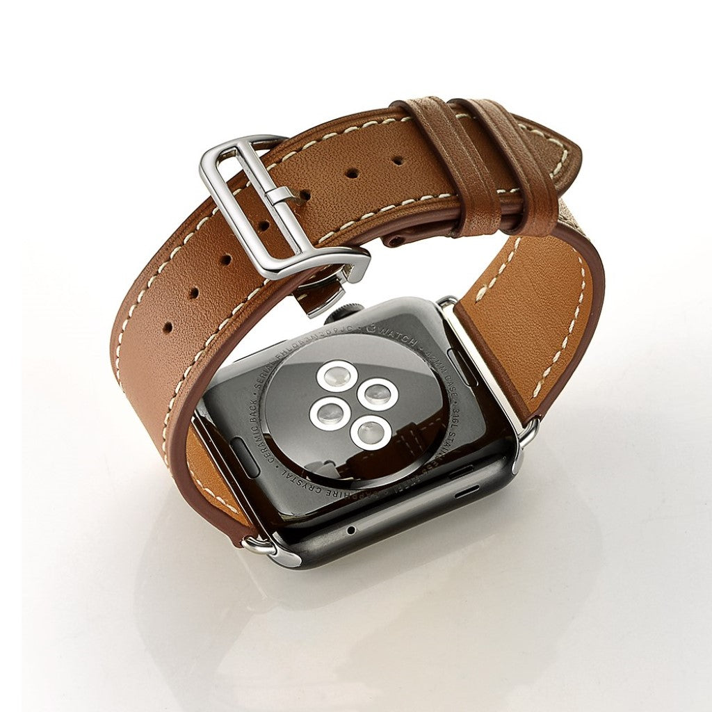  Apple Watch Series 5 44mm / Apple Watch 44mm Ægte læder Rem - Brun#serie_4