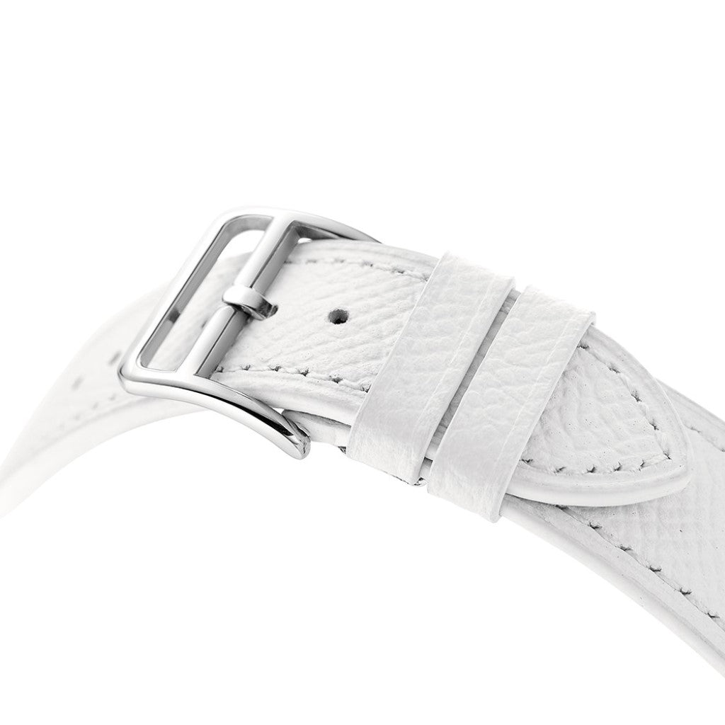  Apple Watch Series 5 44mm / Apple Watch 44mm Ægte læder Rem - Hvid#serie_2