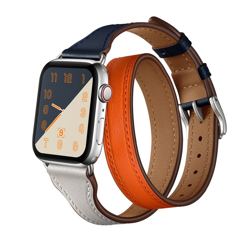  Apple Watch Series 5 44mm / Apple Watch 44mm Ægte læder Rem - Flerfarvet#serie_1
