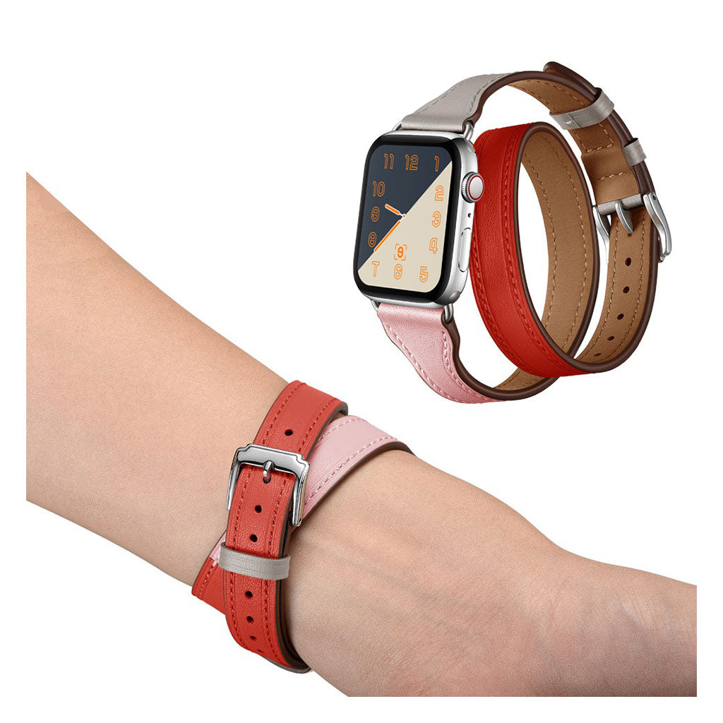  Apple Watch Series 5 44mm / Apple Watch 44mm Ægte læder Rem - Flerfarvet#serie_3
