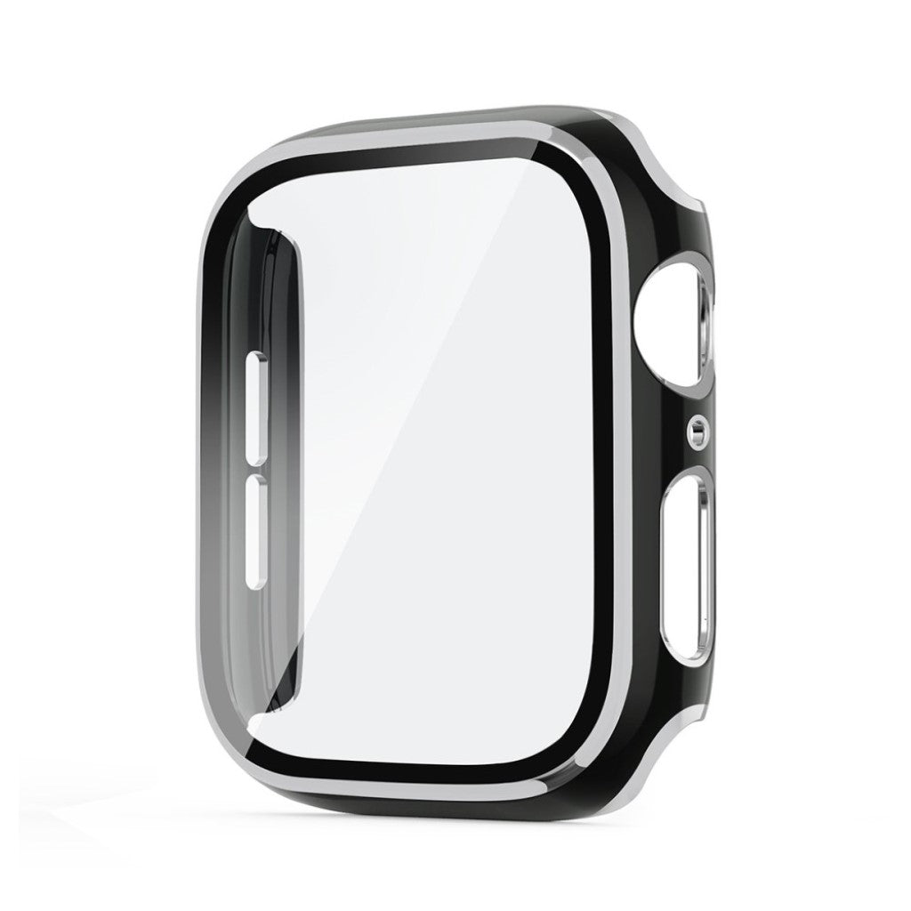 Rigtigt Fed Apple Watch Series 6 40mm / Apple Watch Series 5 40mm Cover med Skærmbeskytter i Silikone og Hærdet Glas - Sort#serie_4