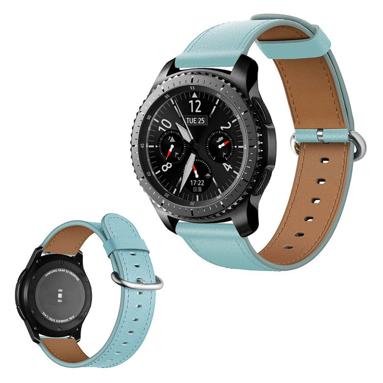  Samsung Gear S3 / Samsung Gear S3 Frontier Ægte læder Rem - Blå#serie_3