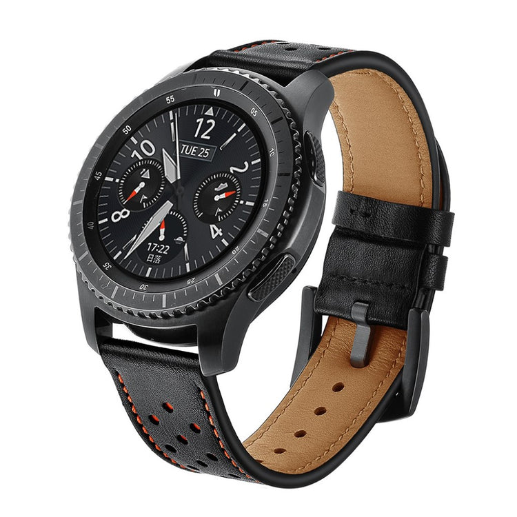  Samsung Gear S3 / Samsung Gear S3 Frontier Ægte læder Rem - Sort#serie_1