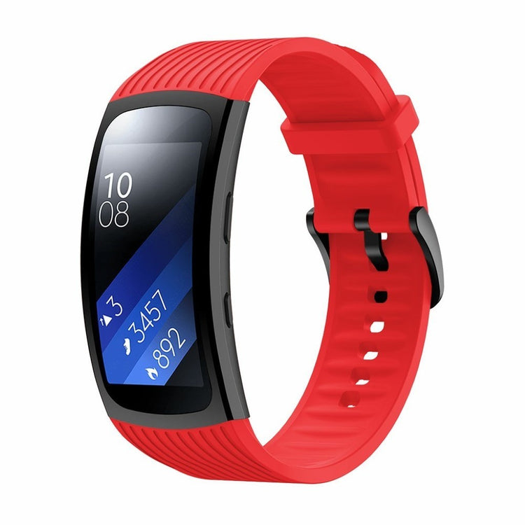 Helt vildt sejt Samsung Gear Fit2 Pro Silikone Rem - Størrelse: L - Rød#serie_3