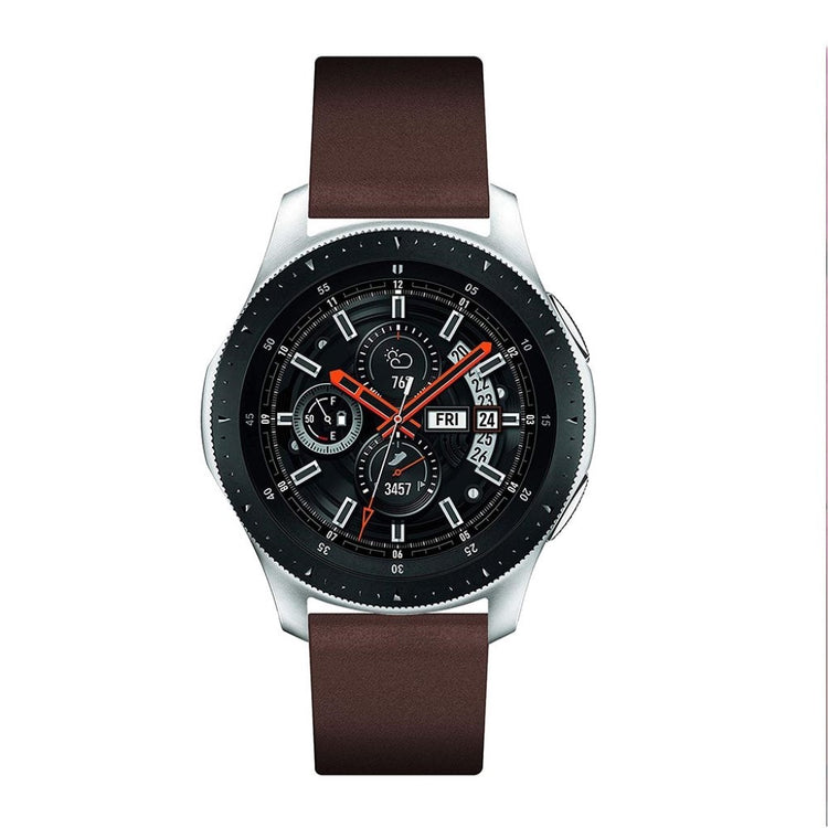 Super slidstærk Samsung Galaxy Watch (46mm) Ægte læder Rem - Brun#serie_1