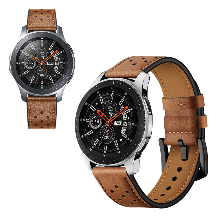 Fed Samsung Galaxy Watch (46mm) Ægte læder Rem - Brun#serie_2