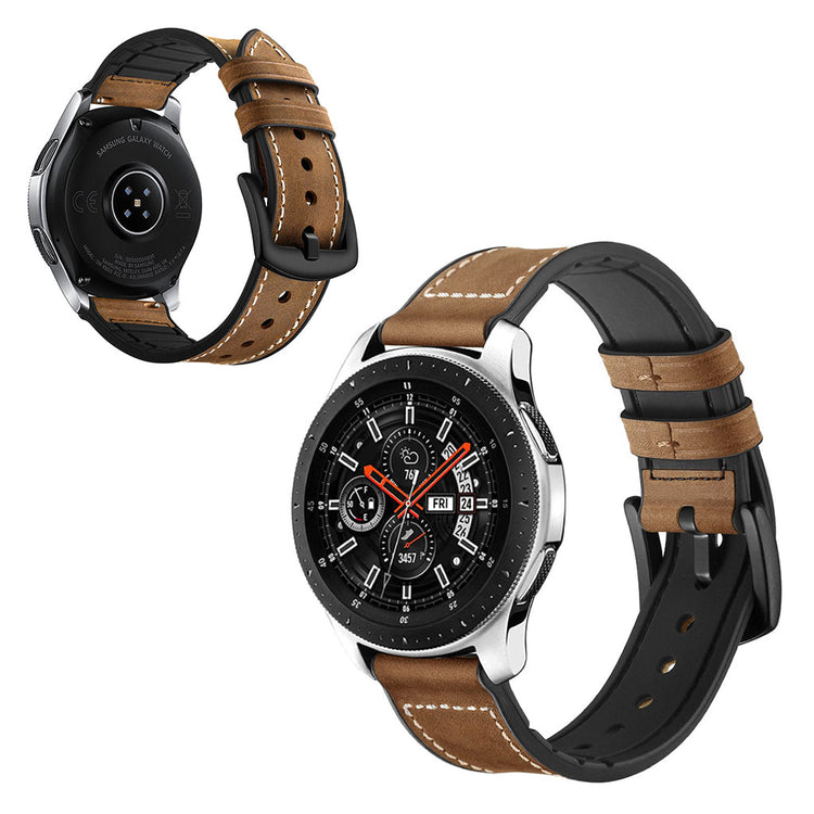 Fantastisk Samsung Galaxy Watch (46mm) Ægte læder Rem - Sort#serie_2