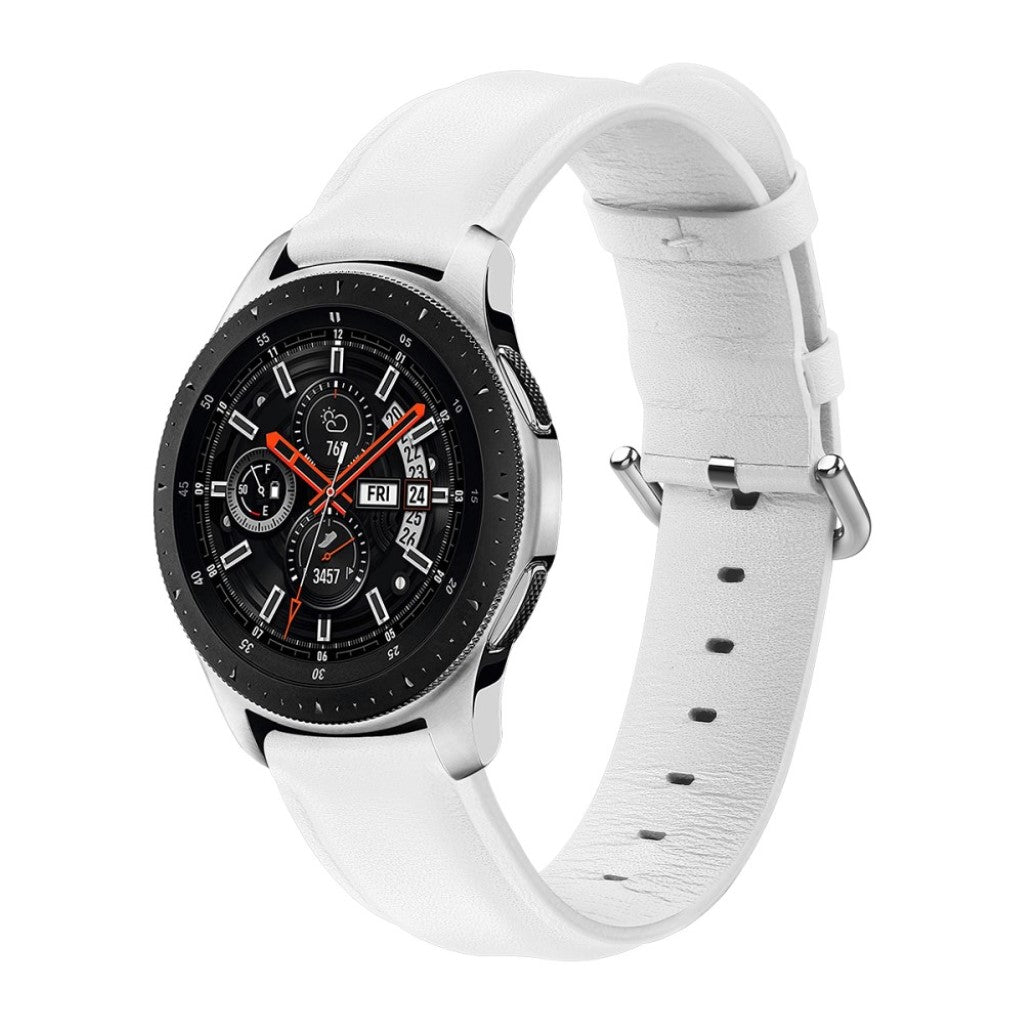 Meget fint Samsung Galaxy Watch (46mm) Ægte læder Rem - Hvid#serie_2