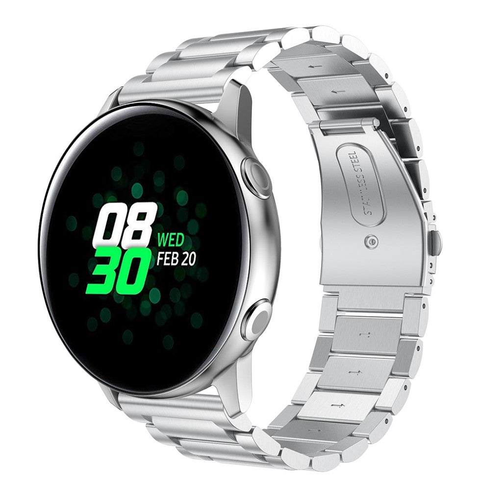 Mega holdbart Samsung Galaxy Watch Active Metal Rem - Sølv#serie_2
