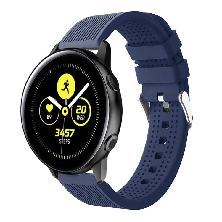 Rigtigt fed Samsung Galaxy Watch Active Silikone Rem - Blå#serie_11