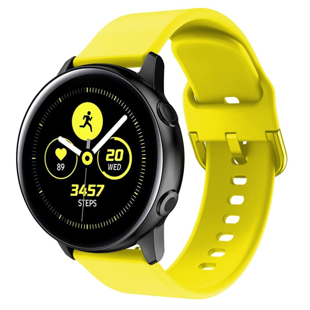 Vildt fed Samsung Galaxy Watch Active Silikone Rem - Gul#serie_5