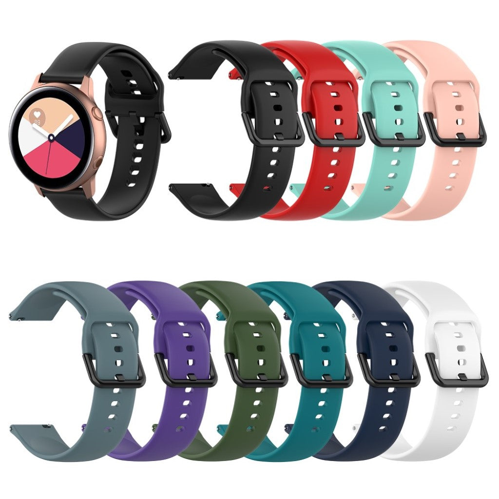 Tidsløst Samsung Galaxy Watch Active Silikone Rem - Sort#serie_1