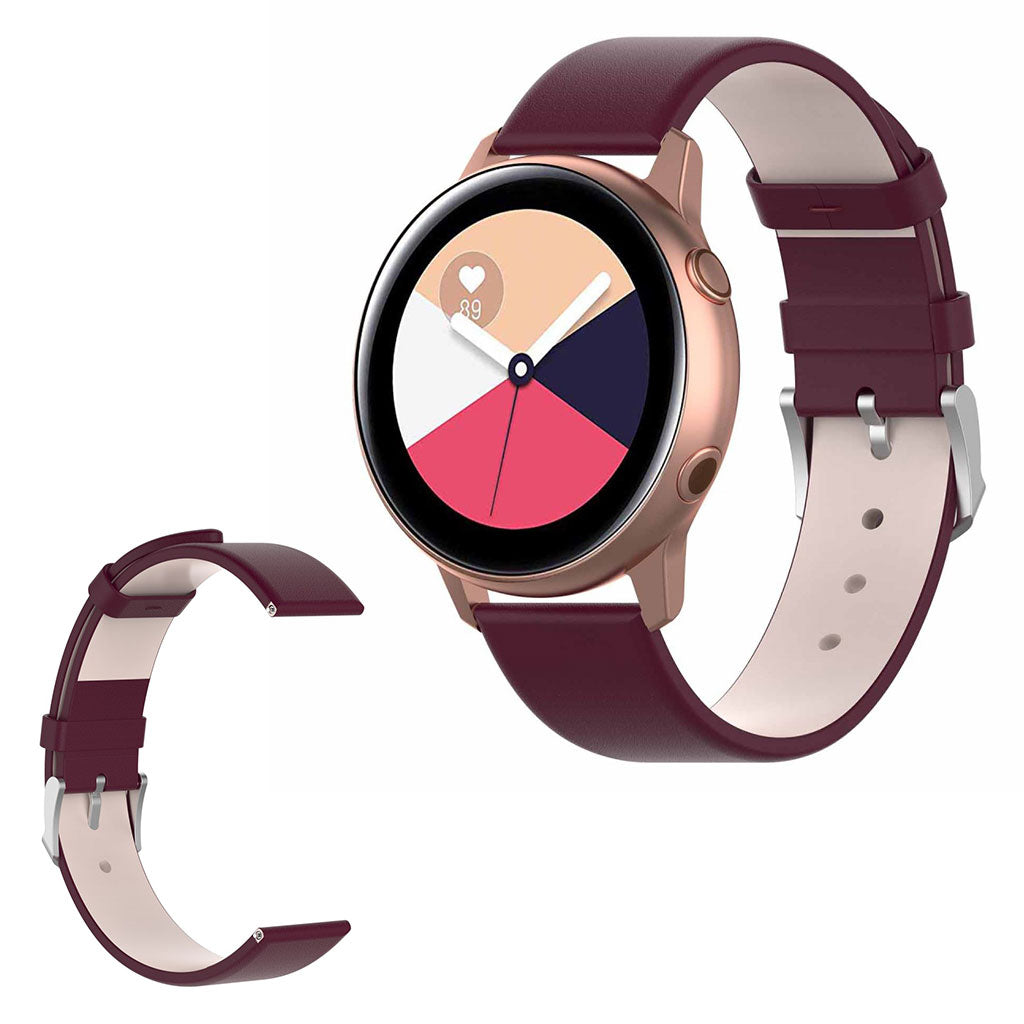 Super flot Samsung Galaxy Watch Active Kunstlæder Rem - Lilla#serie_5