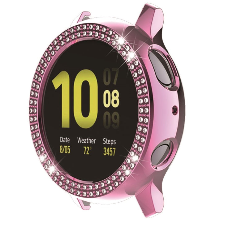 Samsung Galaxy Watch Active 2 - 40mm Elegant Rhinsten og Silikone Bumper  - Pink#serie_5
