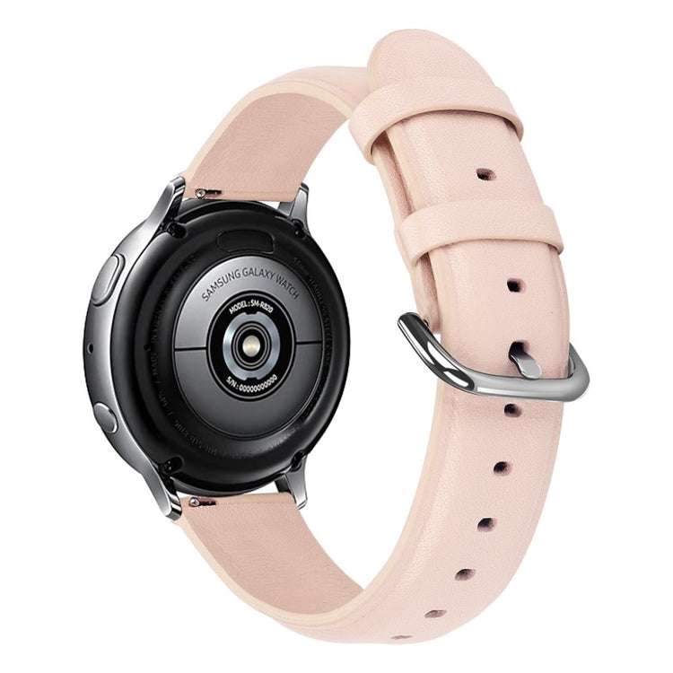 Fed Samsung Galaxy Watch Active 2 - 44mm Ægte læder Rem - Pink#serie_5