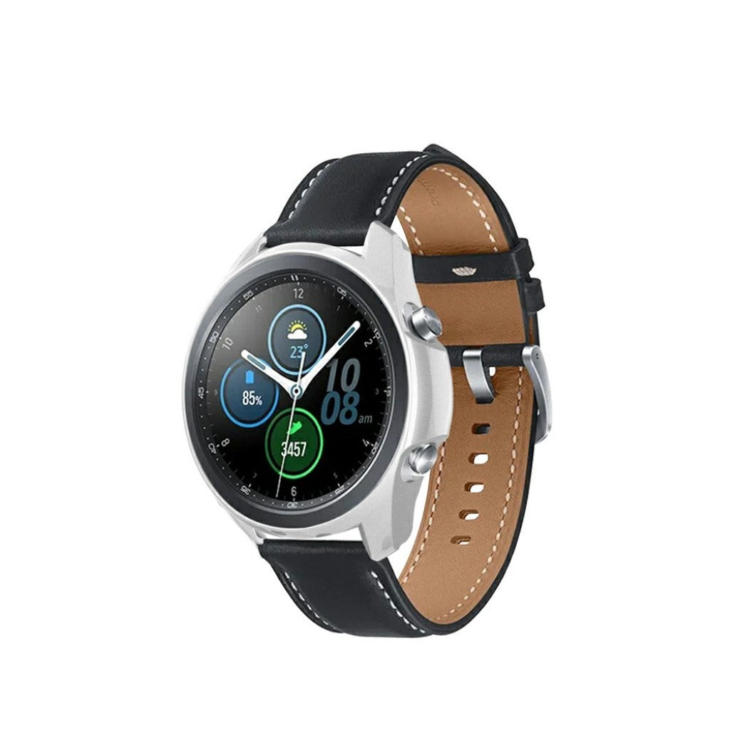 Samsung Galaxy Watch 3 (45mm) Holdbar Silikone Bumper  - Sølv#serie_5