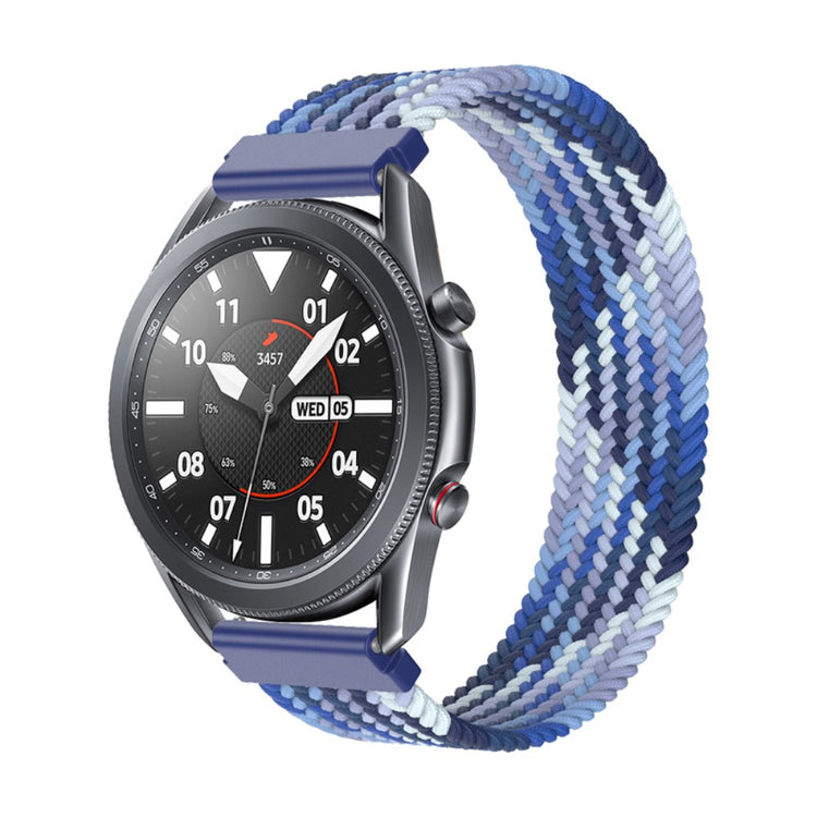 Super cool Samsung Galaxy Watch 3 (45mm) Nylon Rem - Størrelse: S - Blå#serie_10