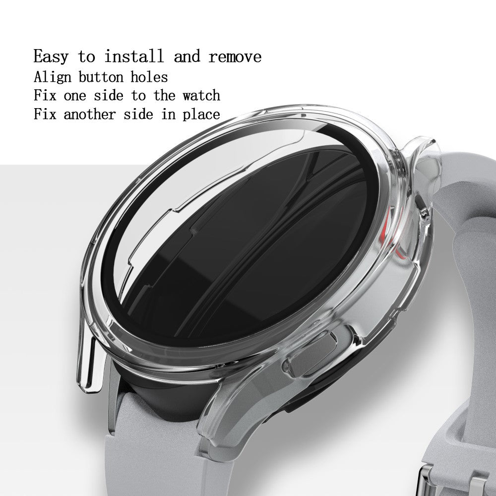 Meget Fed Samsung Galaxy Watch 4 (40mm) Cover med Skærmbeskytter i Plastik og Hærdet Glas - Gennemsigtig#serie_4