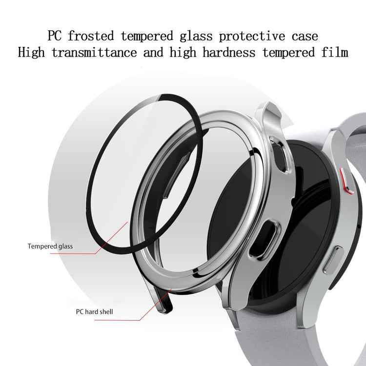 Meget Fed Samsung Galaxy Watch 4 (40mm) Cover med Skærmbeskytter i Plastik og Hærdet Glas - Sølv#serie_5