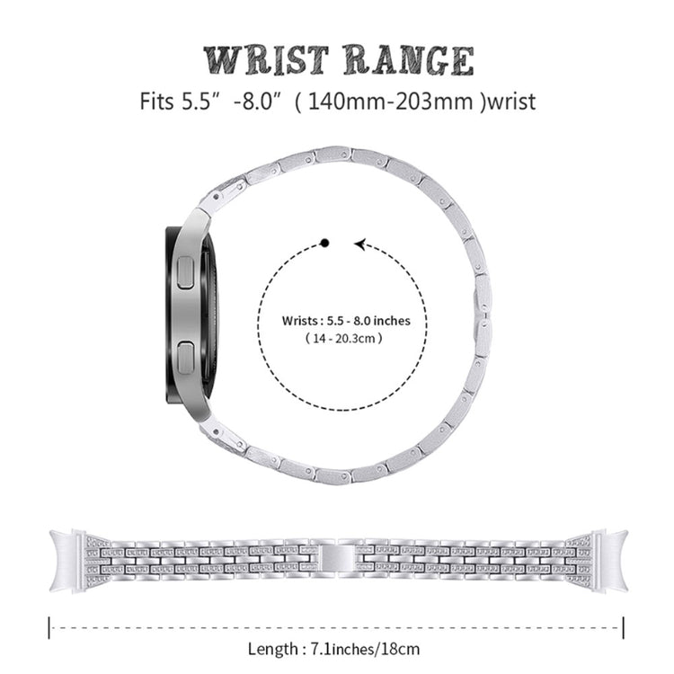 Tidsløst Universal Samsung Metal og  Rhinsten Urrem - Sølv#serie_7