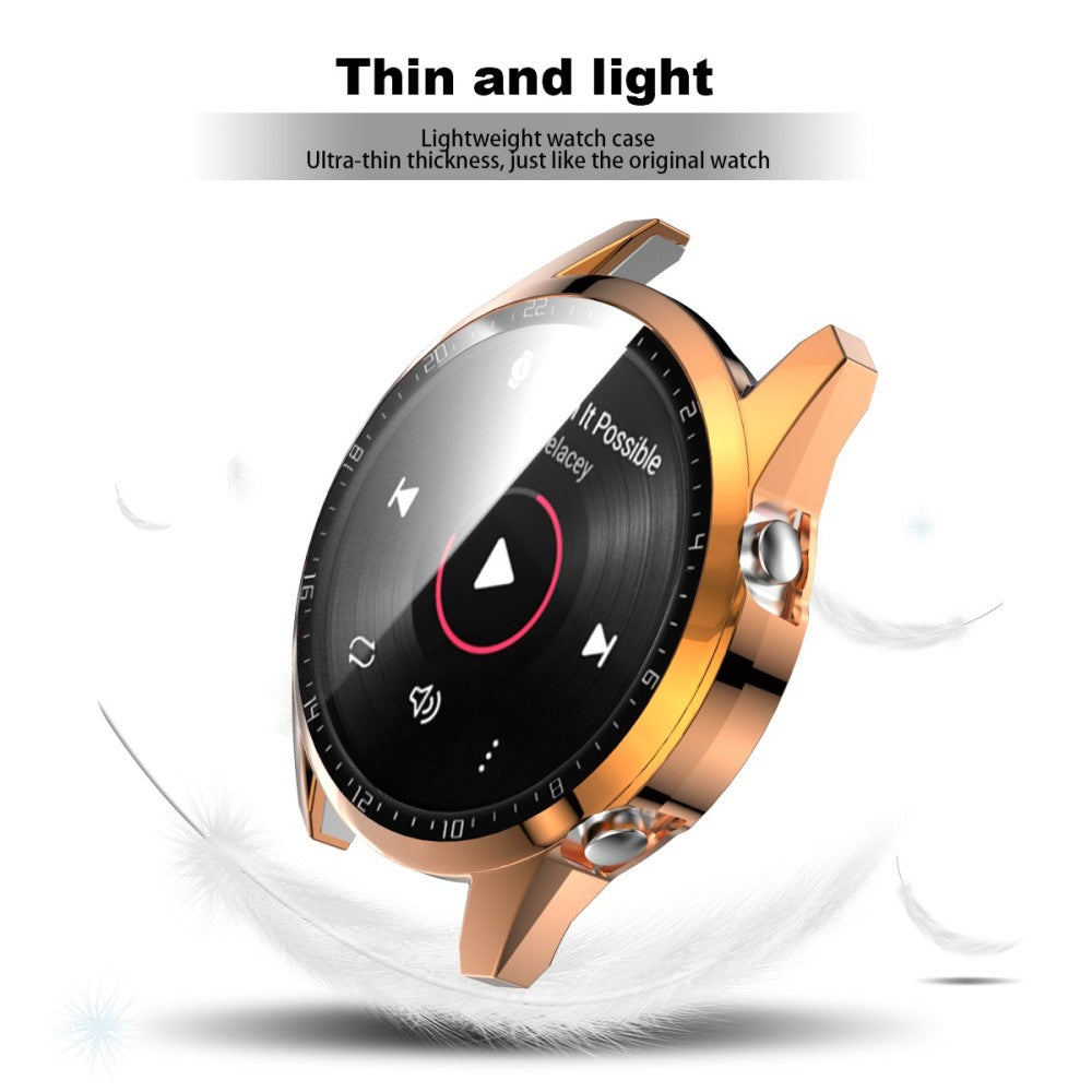 Super Pænt Huawei Watch GT 2 46mm Cover med Skærmbeskytter i Plastik og Hærdet Glas - Pink#serie_5