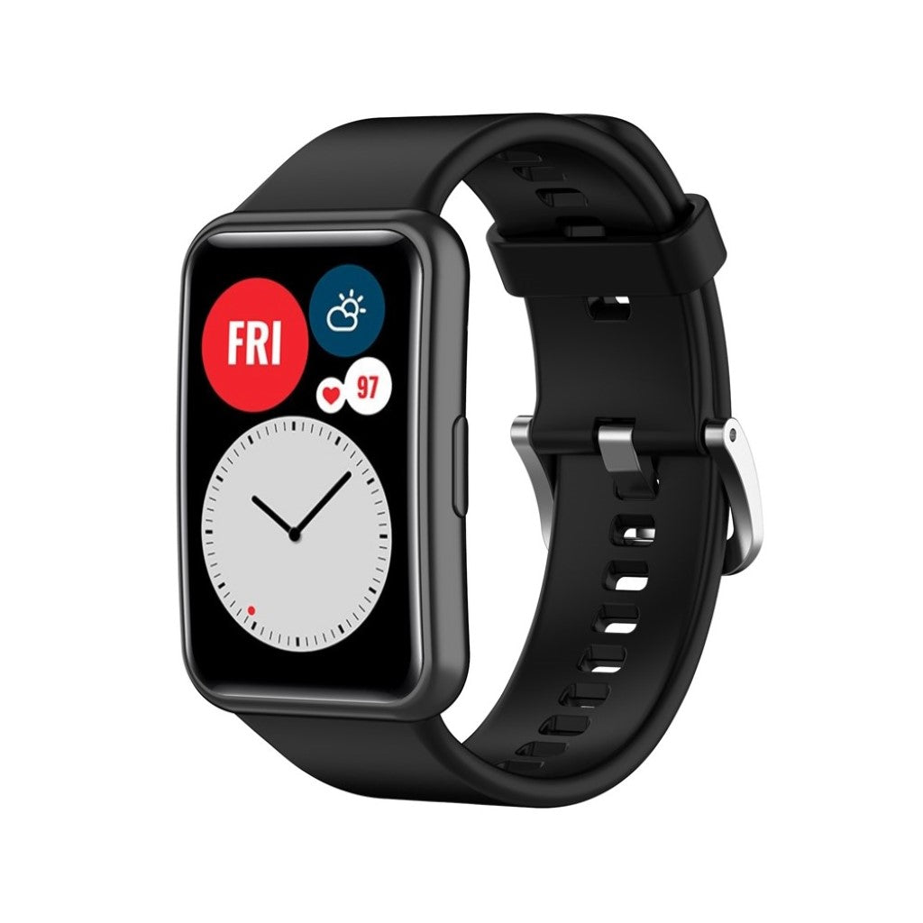 Rigtigt smuk Huawei Watch Fit Silikone Rem - Sort#serie_1