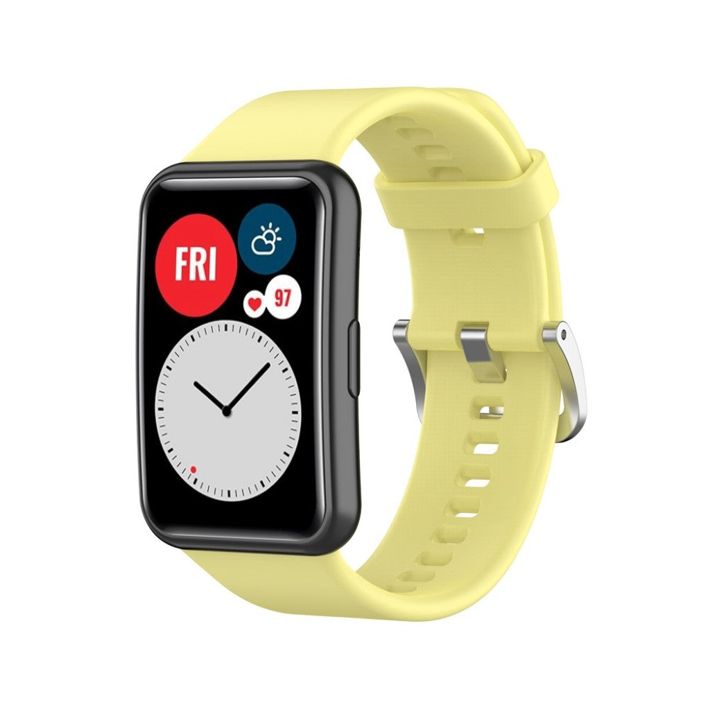Super smuk Huawei Watch Fit Silikone Rem - Gul#serie_12