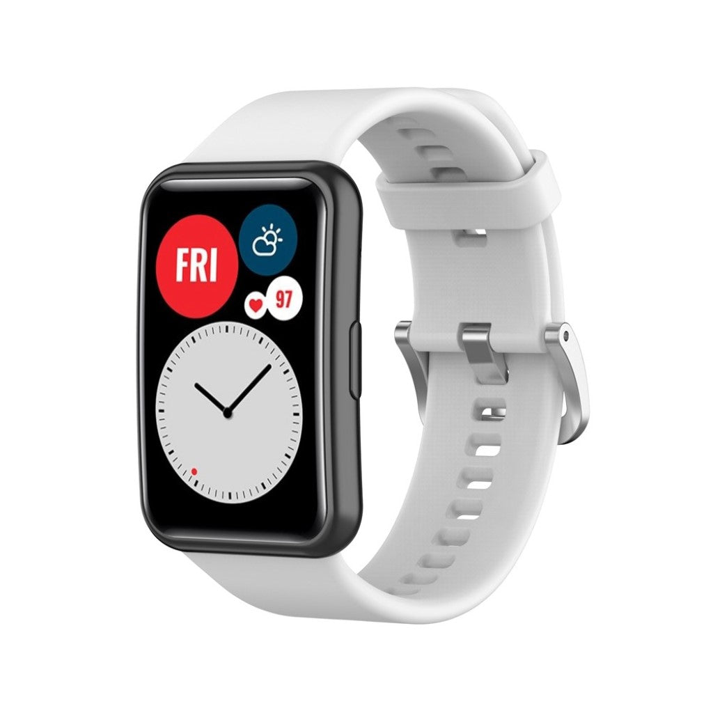 Rigtigt smuk Huawei Watch Fit Silikone Rem - Hvid#serie_2