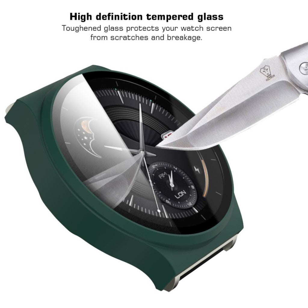Meget Flot Huawei Watch GT 2 Pro Cover med Skærmbeskytter i Plastik og Hærdet Glas - Grøn#serie_6