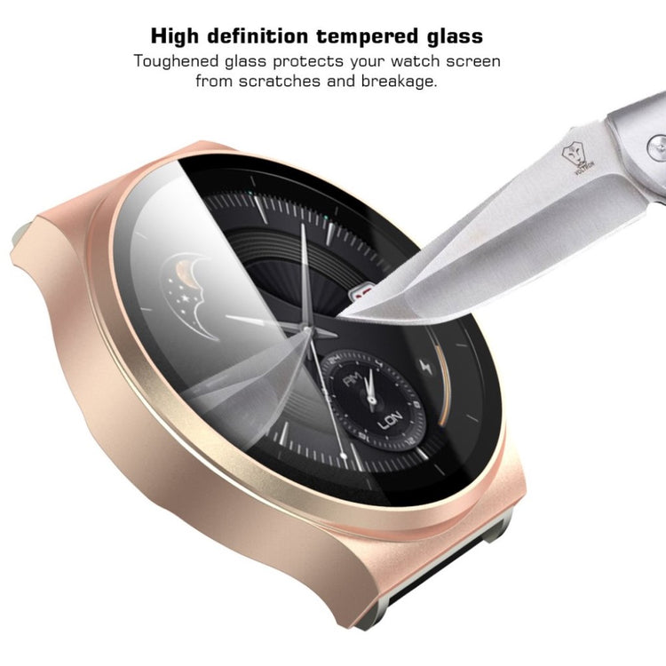 Meget Flot Huawei Watch GT 2 Pro Cover med Skærmbeskytter i Plastik og Hærdet Glas - Pink#serie_7