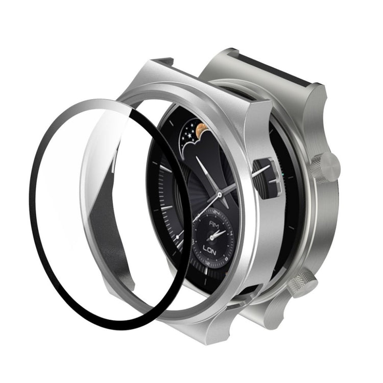 Meget Flot Huawei Watch GT 2 Pro Cover med Skærmbeskytter i Plastik og Hærdet Glas - Sølv#serie_8