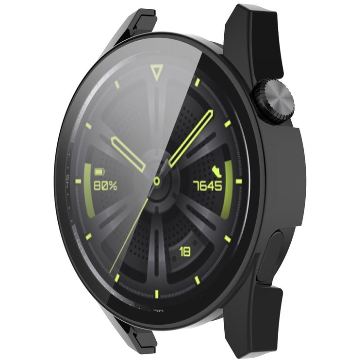 Fed Huawei Watch GT 3 (46mm) Cover med Skærmbeskytter i Silikone og Hærdet Glas - Gennemsigtig#serie_1