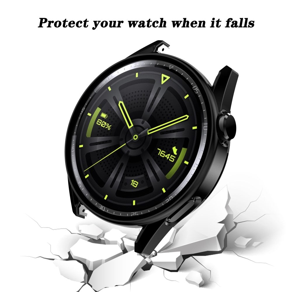 Rigtigt Godt Huawei Watch GT 3 (46mm) Cover med Skærmbeskytter i Plastik og Hærdet Glas - Gennemsigtig#serie_1