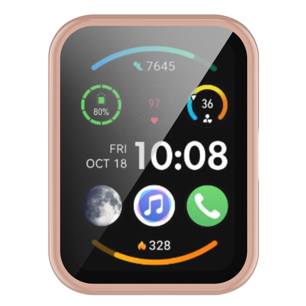 Super Fint Huawei Watch Fit 2 Cover med Skærmbeskytter i Plastik og Hærdet Glas - Pink#serie_6