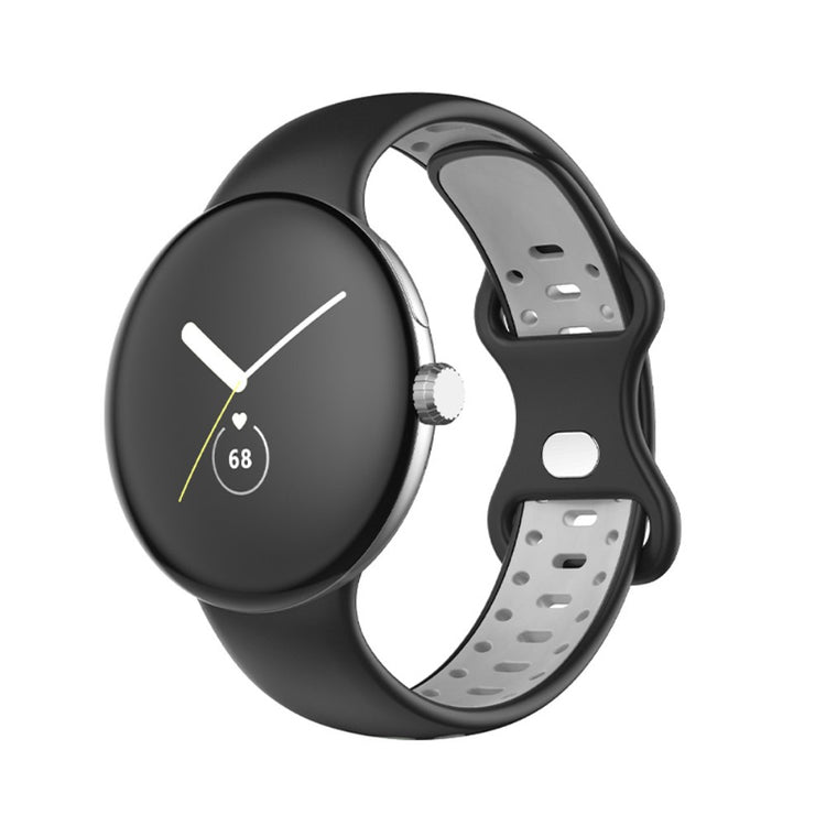 Helt vildt hårdfør Google Pixel Watch Silikone Rem - Størrelse: L - Sølv#serie_6