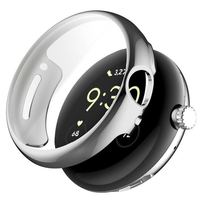 Godt Google Pixel Watch Cover med Skærmbeskytter i Silikone - Sølv#serie_2