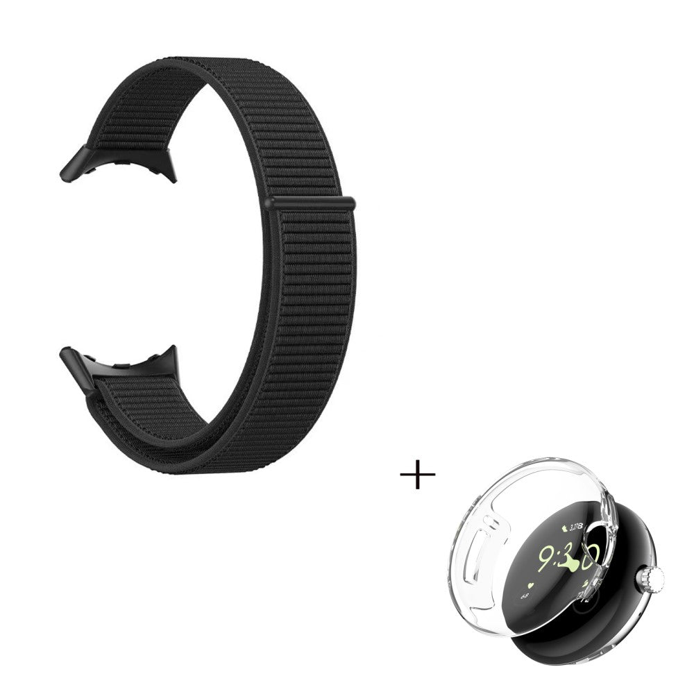 Super elegant Google Pixel Watch Plastik og Nylon Rem - Sort#serie_4