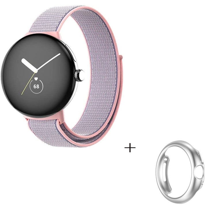Super holdbart Google Pixel Watch Plastik og Nylon Rem - Pink#serie_3