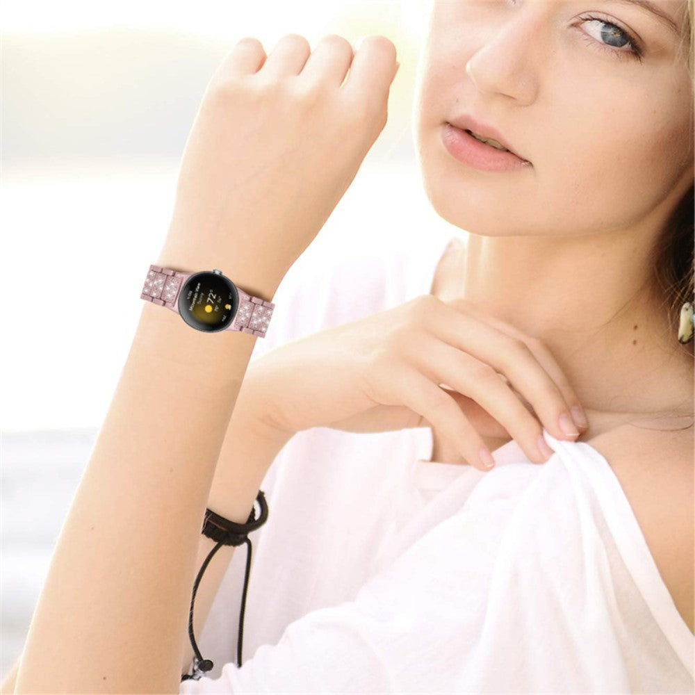 Sejt Google Pixel Watch Metal og Rhinsten Rem - Pink#serie_2