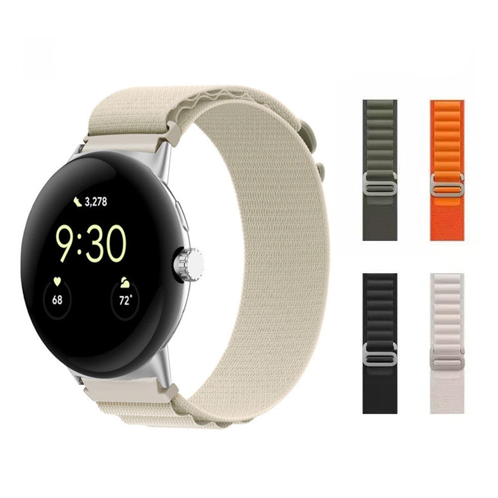 Vildt kønt Google Pixel Watch Nylon Rem - Grøn#serie_4