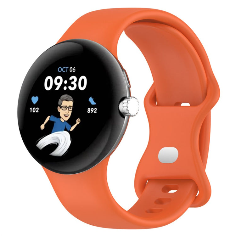 Vildt slidstærk Google Pixel Watch Silikone Rem - Orange#serie_2