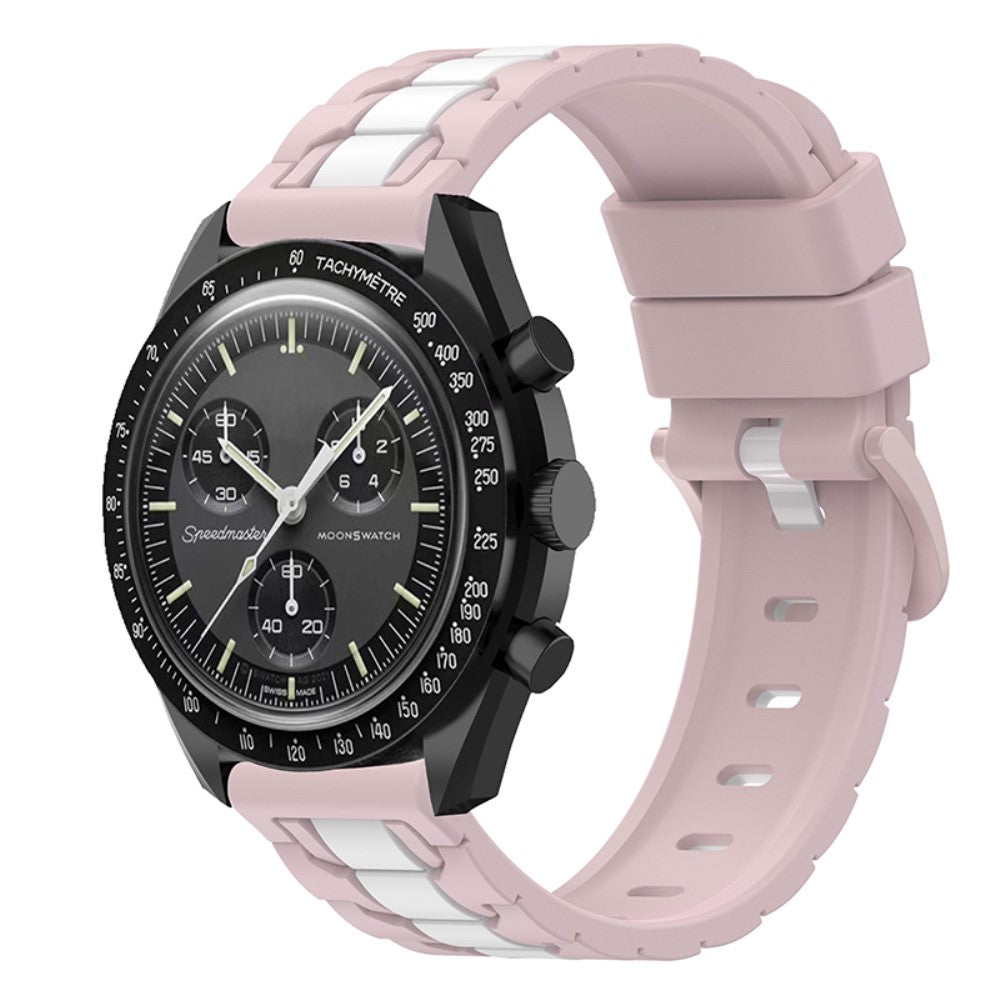 Super smuk Omega Joint Mission MoonSwatch Silikone Urrem - Pink#serie_9