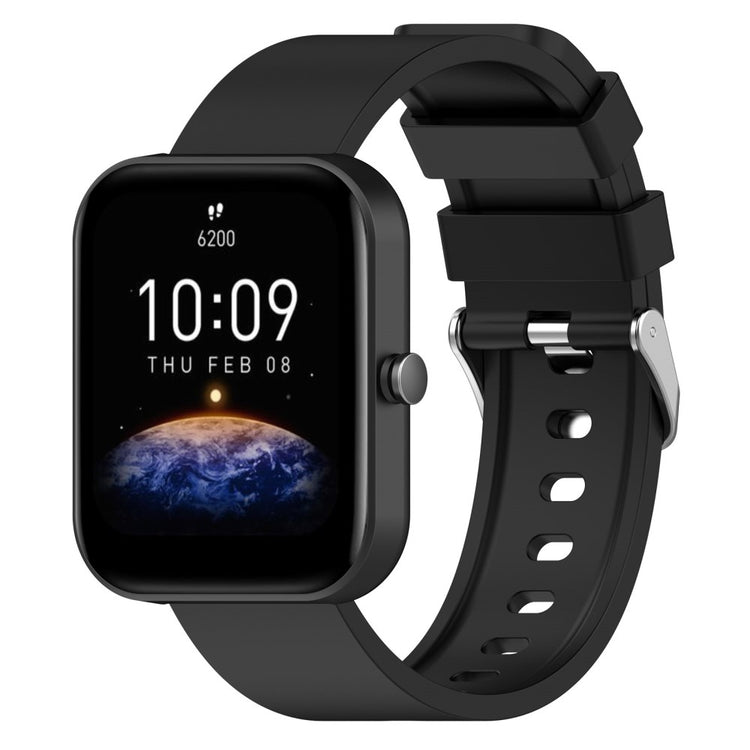 Meget Flot Silikone Rem passer til OnePlus Nord Watch - Sort#serie_1