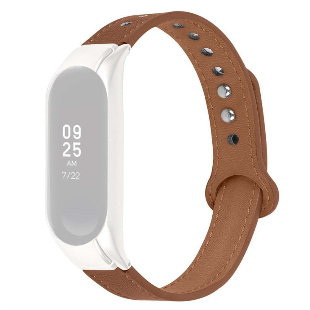  Xiaomi Mi Smart Band 6 / Xiaomi Mi Band 5 Ægte læder Urrem - Brun#serie_11